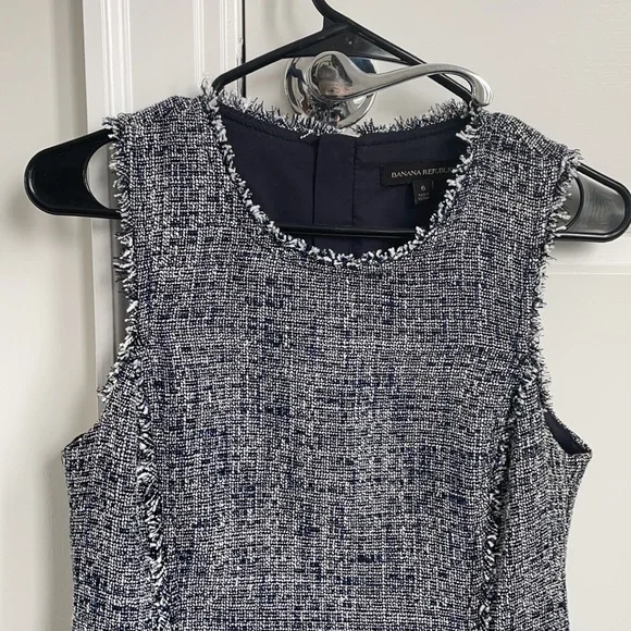 Banana republic shift dress blue Chanel style size 6 - Picture 3 of 8